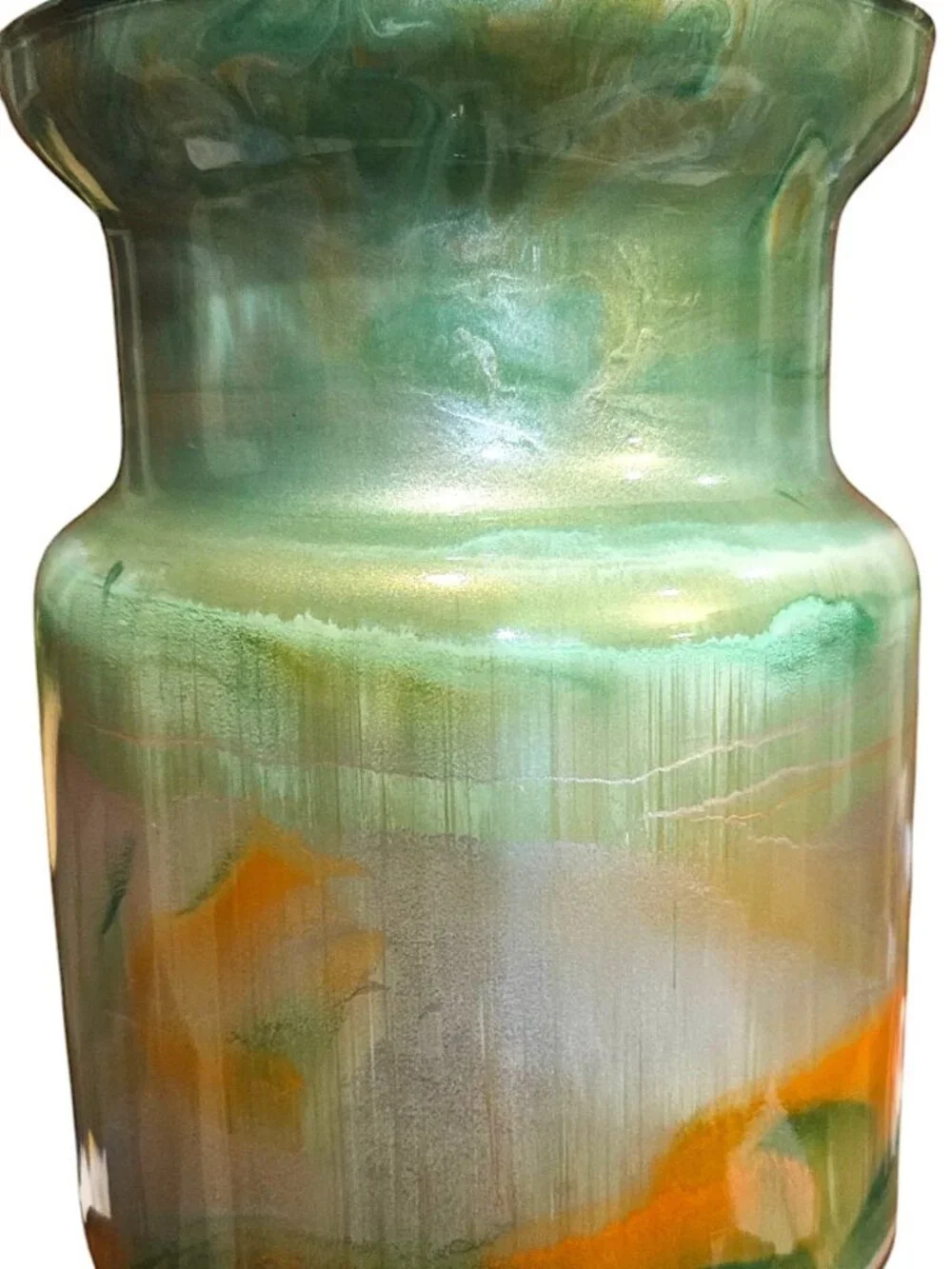 Handmade Fluid Art Acrylic Pour Glass Vase, Home Decor, Metallic Dry Flower Vase
